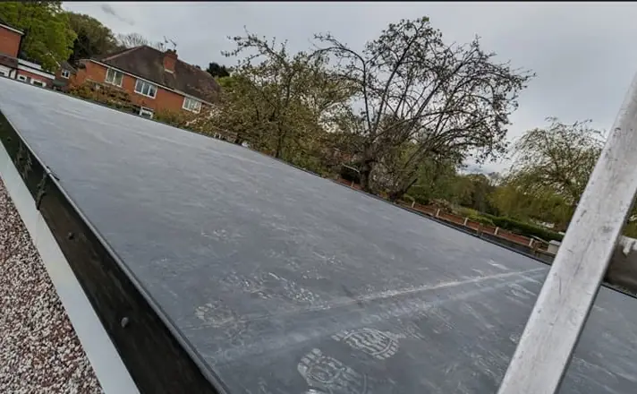 EPDM rubber flat roof finished
